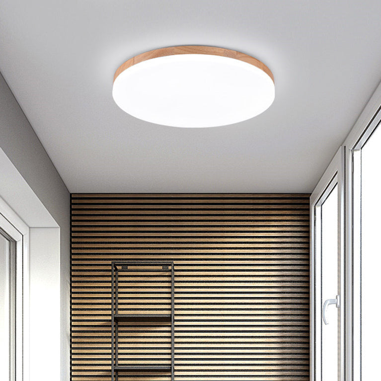 Modern Acrylic Shade Round Log LED Flush Mount Light