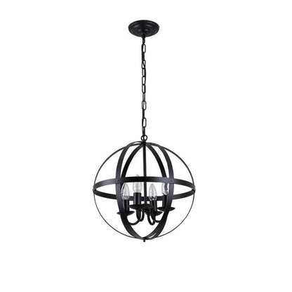 Industrial 4-Light Globe Metal Chandeliers