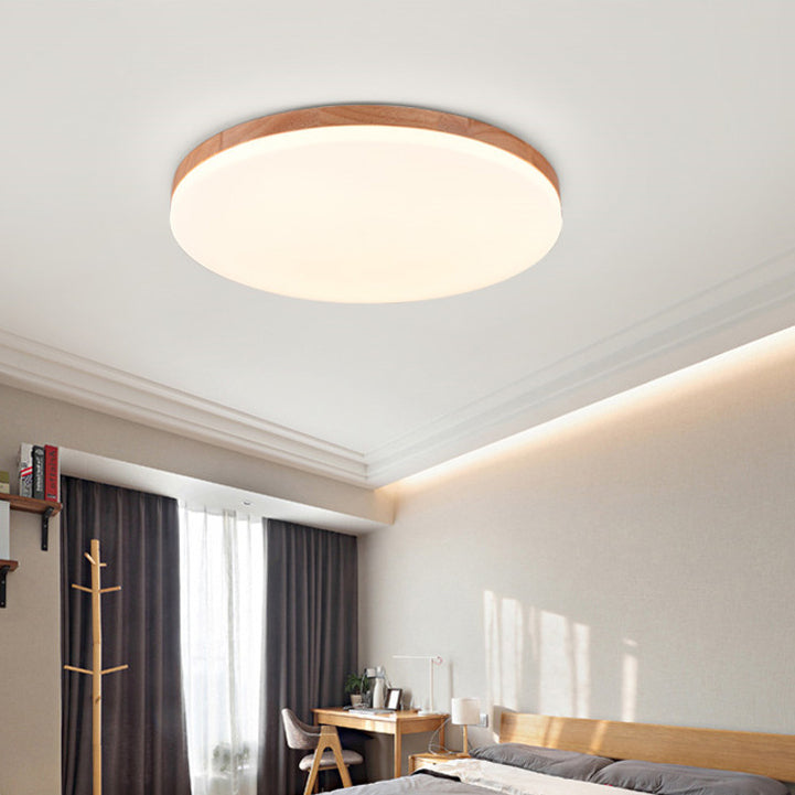 Modern Acrylic Shade Round Log LED Flush Mount Light
