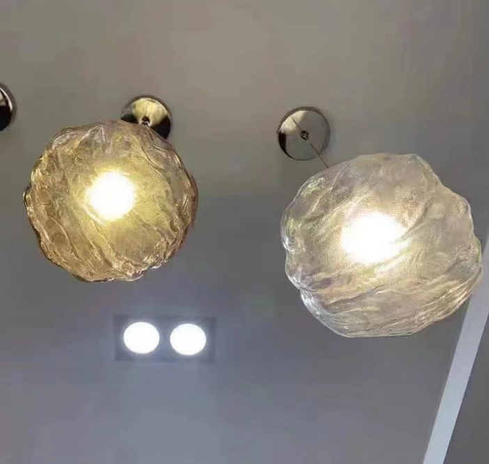 Modern Shaped Glass 1-Light Cloud Suspension Pendant Light