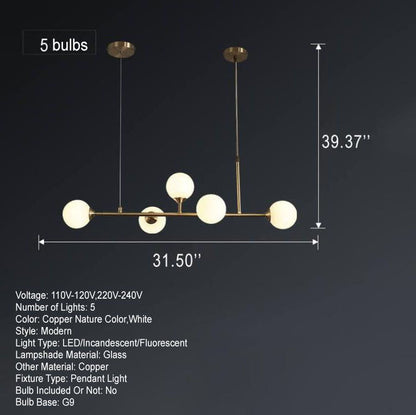 Modern Glass Ball 5-6-Light Chandeliers