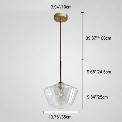 Nordic Creative Polygonal Glass 1-Light Pendant Light