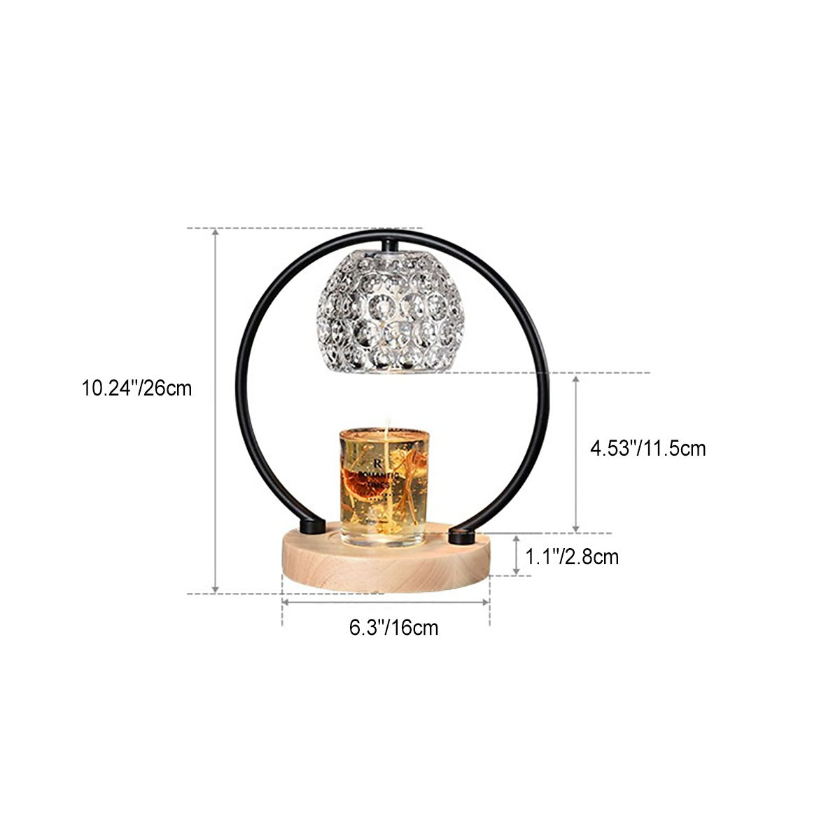 European Modern Aromatherapy Oak Glass Metal LED Melting Wax Table Lamp