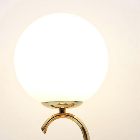 Contemporary Creative Orb Clock Iron Glass 1-Light Table Lamp For Bedroom