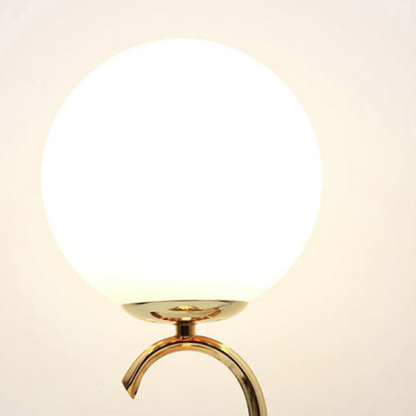 Contemporary Creative Orb Clock Iron Glass 1-Light Table Lamp For Bedroom