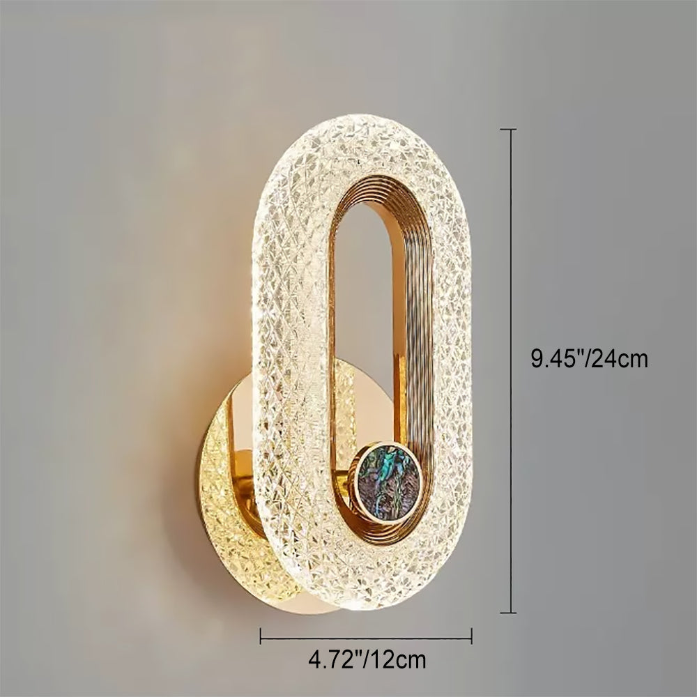 مصباح حائط LED بتصميم دائري بيضاوي الشكل مصنوع من سبائك الزنك والأكريليك بتصميم عصري فاخر لغرفة المعيشة 