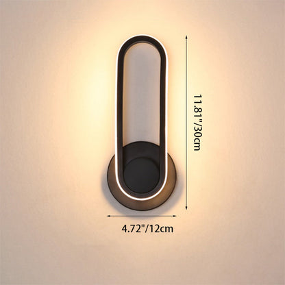 Contemporary Simplicity Iron Oval Ring Rotatable LED Wall Sconce Lamp For Bedroom