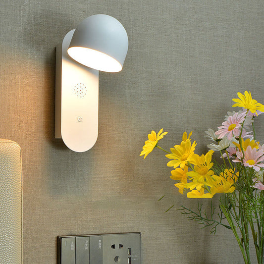 Modern Solid Color Round Head Voice Control Acrylic LED Wall Sconce Lamp