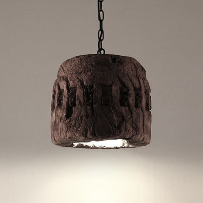 Industrial Vintage Resin Barrel 1-Light Pendant Light