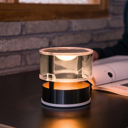 Modern Simplicity PMMA PC Stainless Steel Aluminum Cylinder LED Table Lamp For Bedside