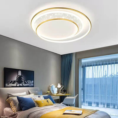 Modern Creative Children's Round Star Aluminum Acrylic LED Flush Mount Lighting
