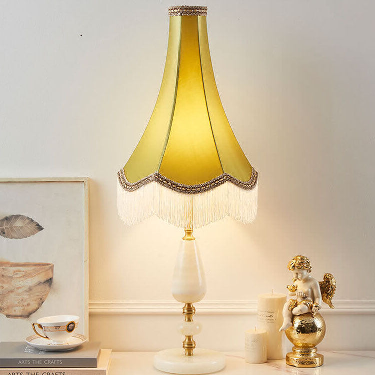 French Retro Court Tassel Copper 1-Light Table Lamp