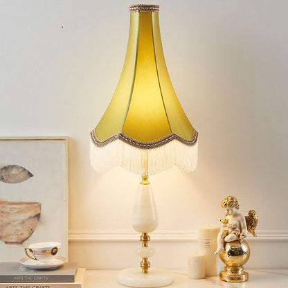 French Retro Court Tassel Copper 1-Light Table Lamp