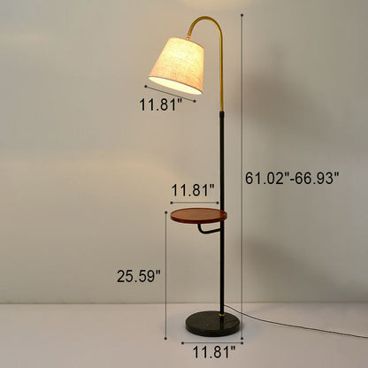 Nordic Light Luxury Pleated Fabric Marble 1-Light Standing Floor Lamp