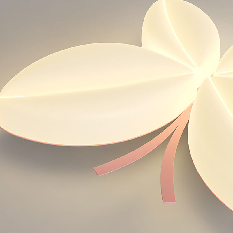 Modern Art Deco Butterfly Design Iron PE LED Flush Mount Ceiling Light For Bedroom
