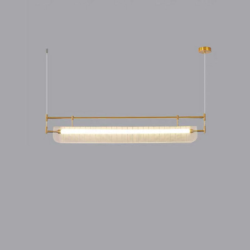 Modern Luxury Acrylic Iron Long Strip LED Island Light Pendant Light For Dining Room