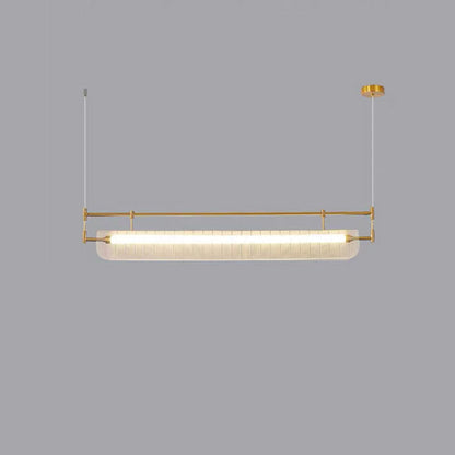 Modern Luxury Acrylic Iron Long Strip LED Island Light Pendant Light For Dining Room