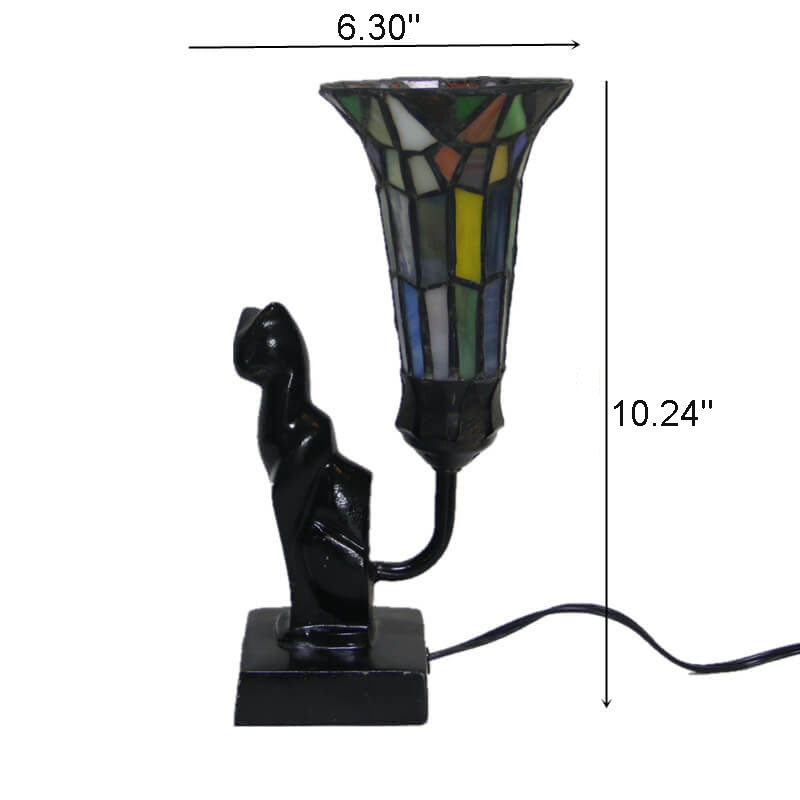 Tiffany Glass Flared Eye Protection Night Light 1-Light Table Lamp