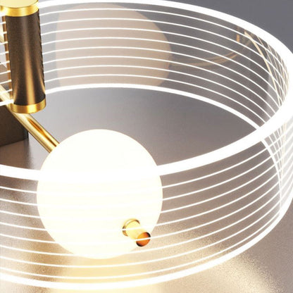 مصباح حائط LED دائري من الأكريليك بتصميم عصري بسيط بجانب السرير 