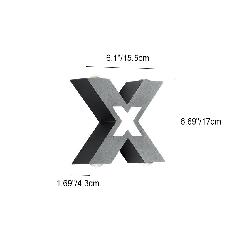 モダンな防水型X字型LED 4灯屋外壁取り付け用燭台ランプ