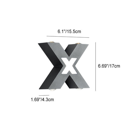 モダンな防水型X字型LED 4灯屋外壁取り付け用燭台ランプ