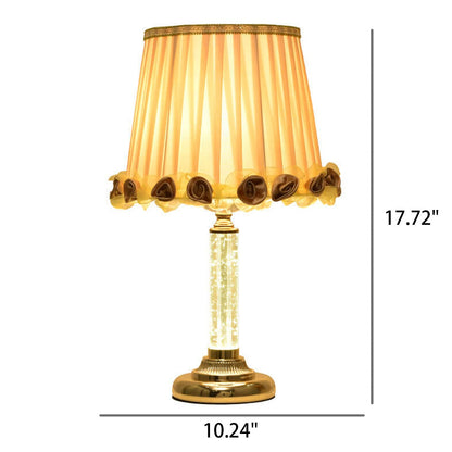 European Crystal Brightness Adjustable Remote Control 1-Light Table Lamp