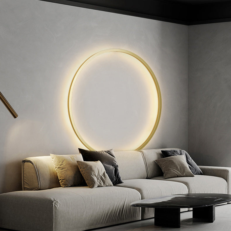 مصباح حائط LED دائري من الأكريليك والألومنيوم بتصميم عصري بسيط لغرفة النوم 