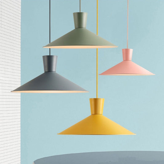 Nordic Macaron Color Solid Color Minimalist 1-Light Pendant Light