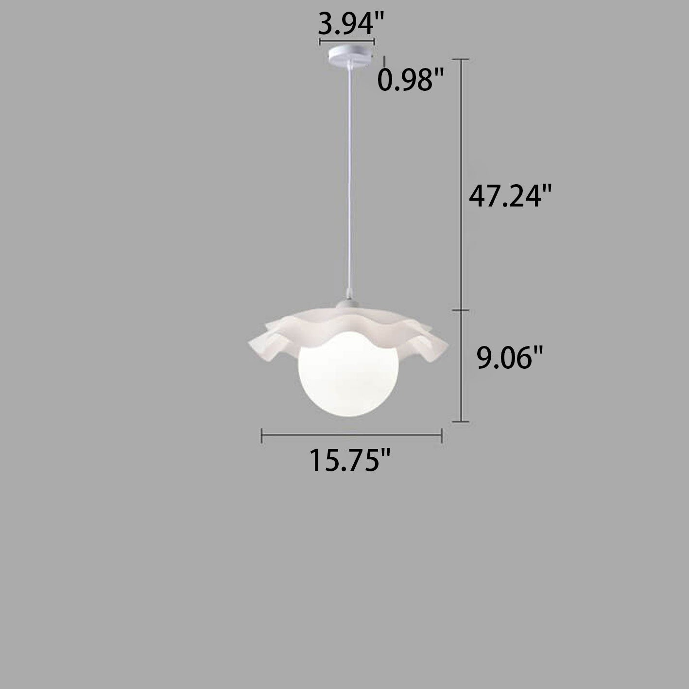 Nordic Simple Flower Shape Acrylic 1-Light Pendant Light