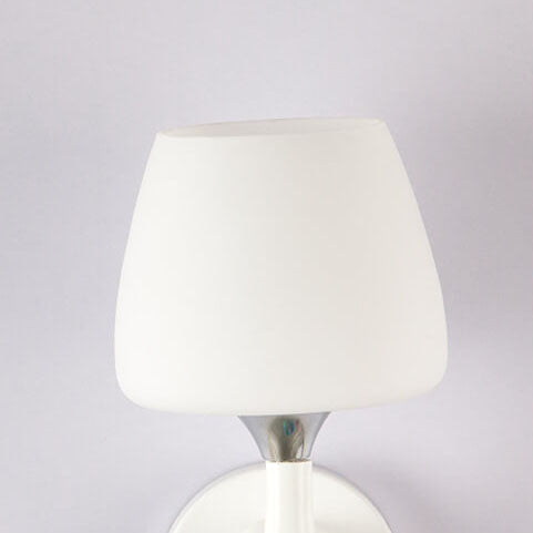 Nordic Minimalist White Iron Glass Cup Shade 1/2 Light Wall Sconce Lamp