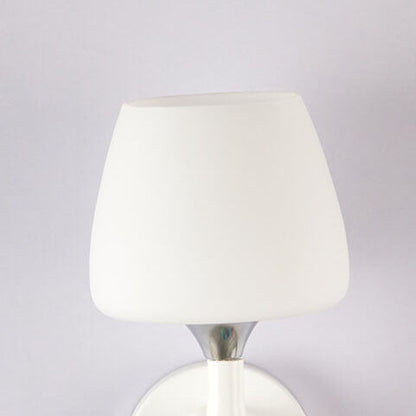 Nordic Minimalist White Iron Glass Cup Shade 1/2 Light Wall Sconce Lamp