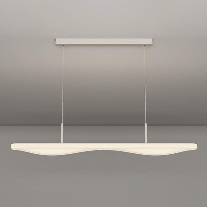 Modern Minimalist Long Iron Rolled Plastic LED Island Light Pendant Light For Dining Room