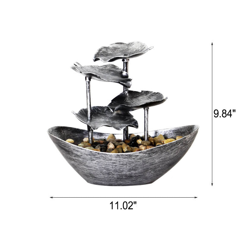 Creative Lotus Leaf Yuanbao Flowing Fountain LED Decorative Table Lamp