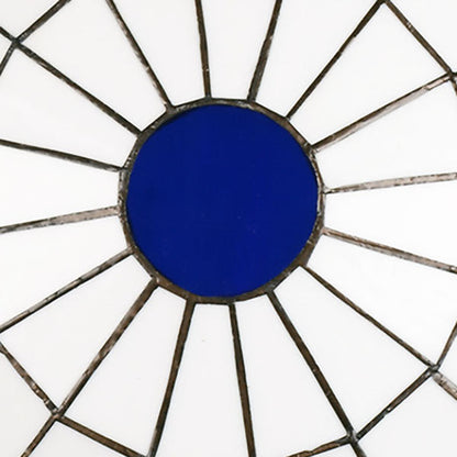Traditional Tiffany Mediterranean Stained Glass Dome 2-Light Flush Mount Ceiling Light For Hallway