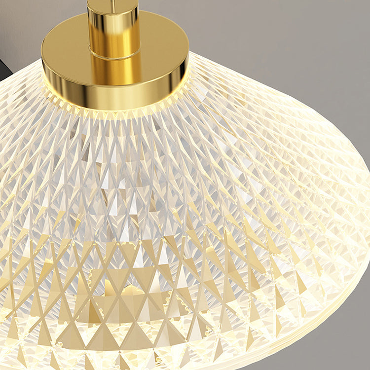 Modern Luxury Iron Aluminum Acrylic Rhombic Column LED Pendant Light For Bedside