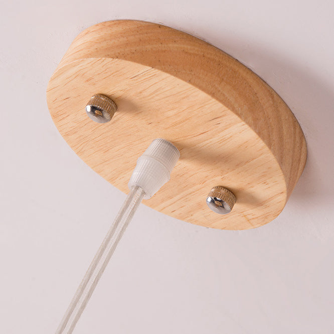 Traditional Chinese Bamboo Weaving Umbrella Shape 1-Light Pendant Light For Dining Room