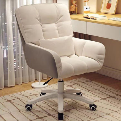 Modern Minimalist Rectangular Velvet Leather Vanity Stool Rotatable Sliding Backrest For Bedroom