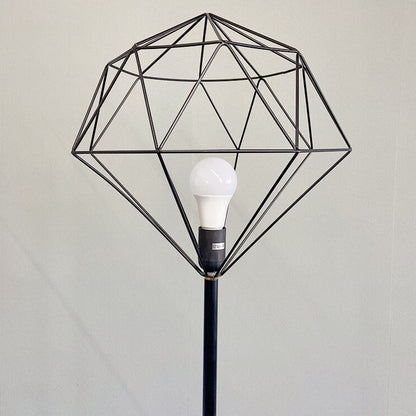 Contemporary Simplicity Iron Hollow Diamond Shape 1-Light Standing Floor Lamp For Study