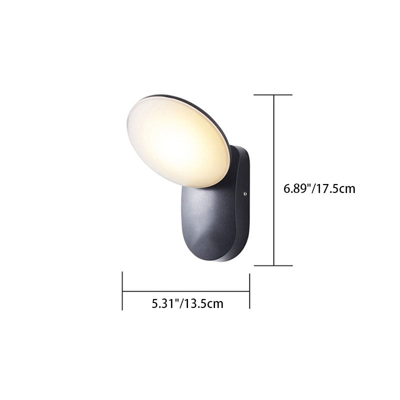 Contemporary Industrial Waterproof Aluminum PC Round Shade LED Wall Sconce Lamp For Garden