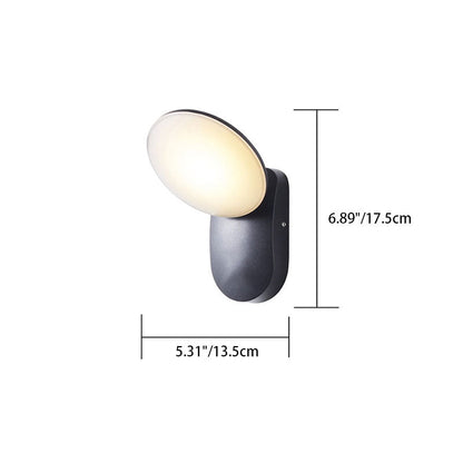Contemporary Industrial Waterproof Aluminum PC Round Shade LED Wall Sconce Lamp For Garden