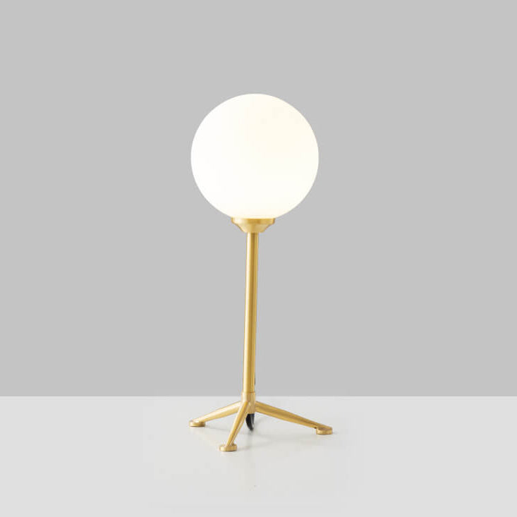 Modern Simple Spherical Milky White Lampshade 1-Light Table Lamp