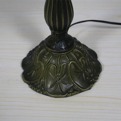 Tiffany Retro Lotus Resin Base Stained Glass 1-Light Table Lamp