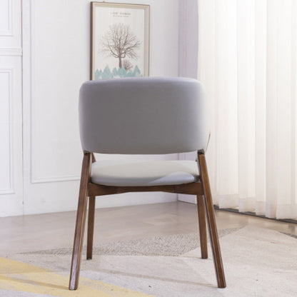 Contemporary Simplicity Square Artificial Leather Upholstered Wood Dining Chair Backrest Armrest For Dining Room