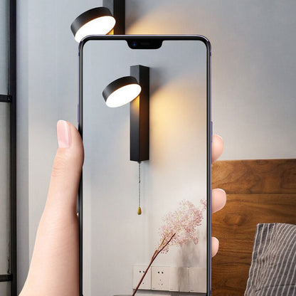 Nordic Simple Wrought Iron Acrylic Pull Wire Switch LED Wall Sconce Lamp