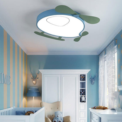 Cartoon Creative Colorful Aircraft LED Eye Protection Kids Flush Mount Ceiling Light