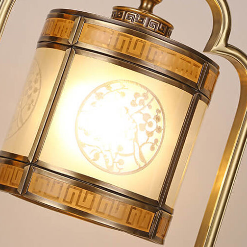 Modern Chinese Luxury Glass Copper 1-Light Table Lamp