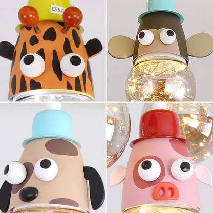 Modern Art Deco Cartoon Clouds Glass Iron LED Flush Mount Ceiling Light For Living Room