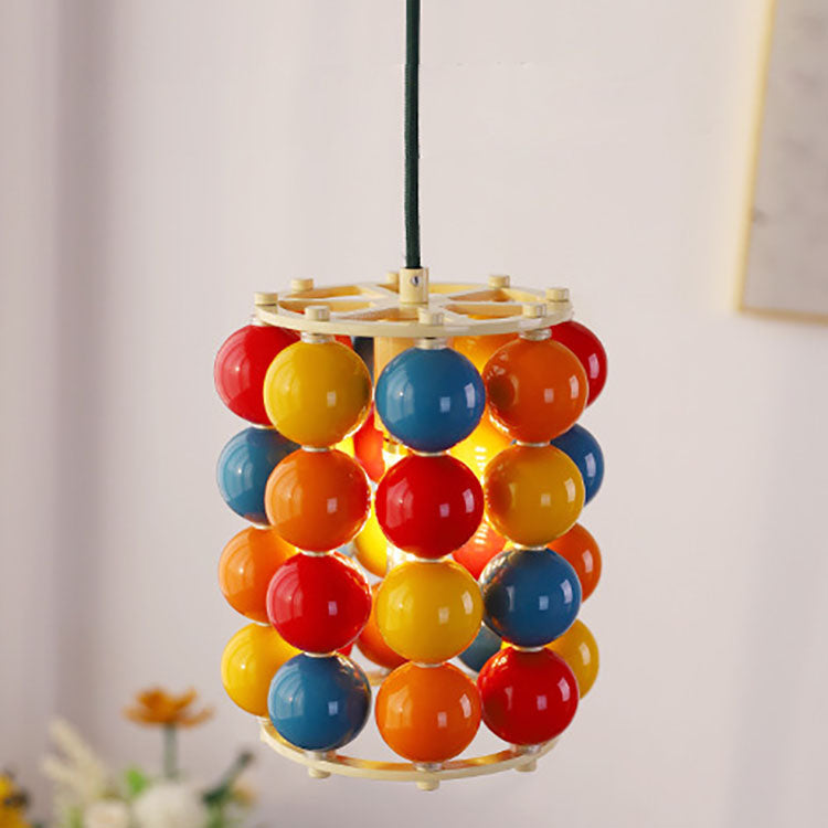 Contemporary Scandinavian Colorful Magic Bean Iron 1-Light Pendant Light For Living Room