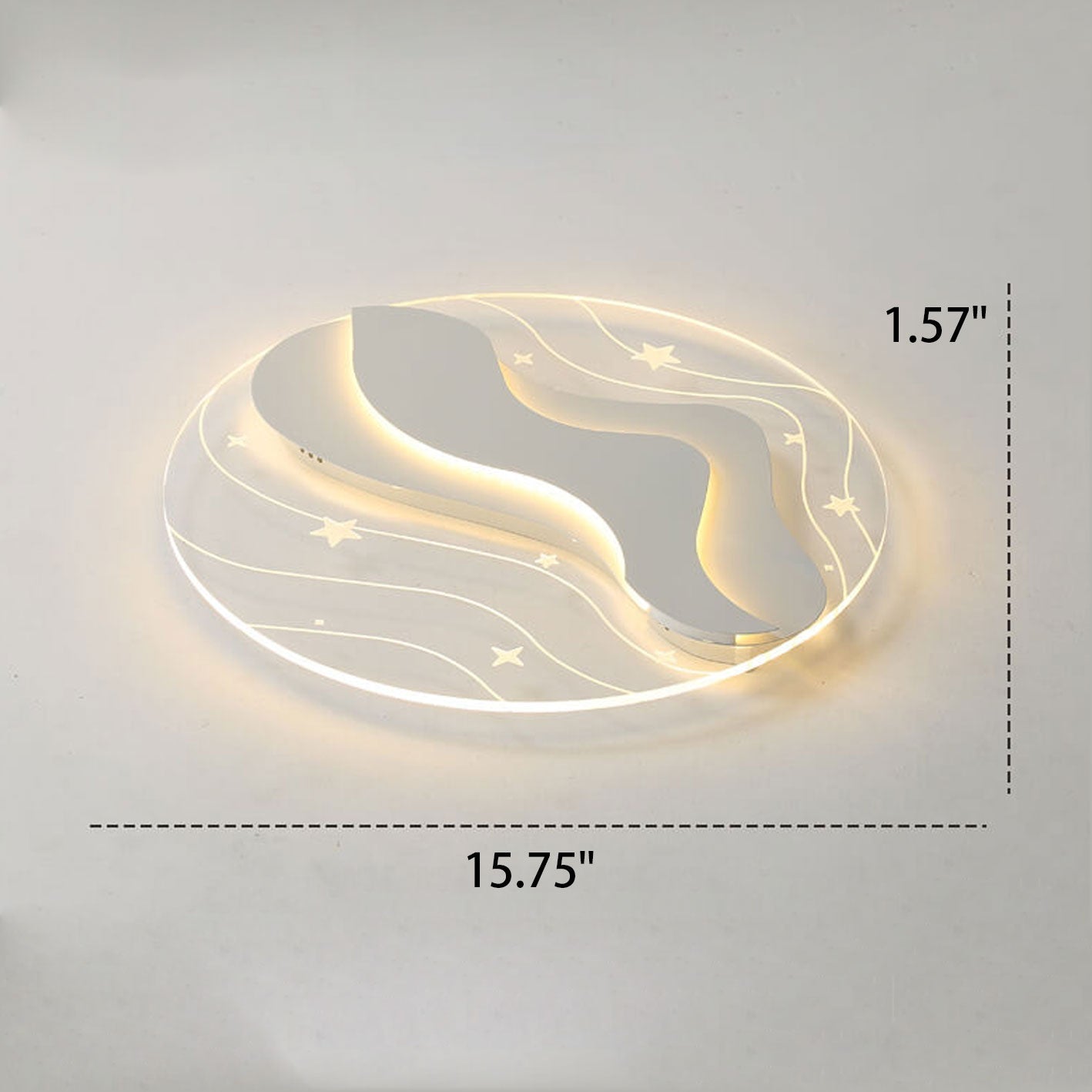 モダンな錬鉄製アクリル製ラウンドLEDフラッシュマウントシーリングライト