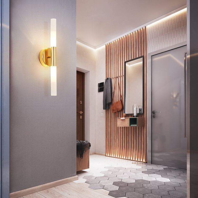 مصباح حائط LED أسطواني من الألومنيوم والحديد بتصميم عصري بسيط لغرفة المعيشة 